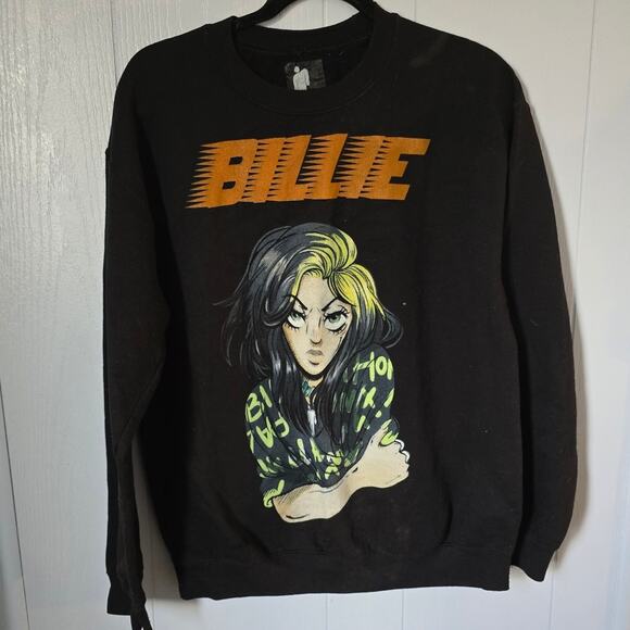 Billie Eilish Tops - Billie Eilish Black Oversized Sweatshirt size Large